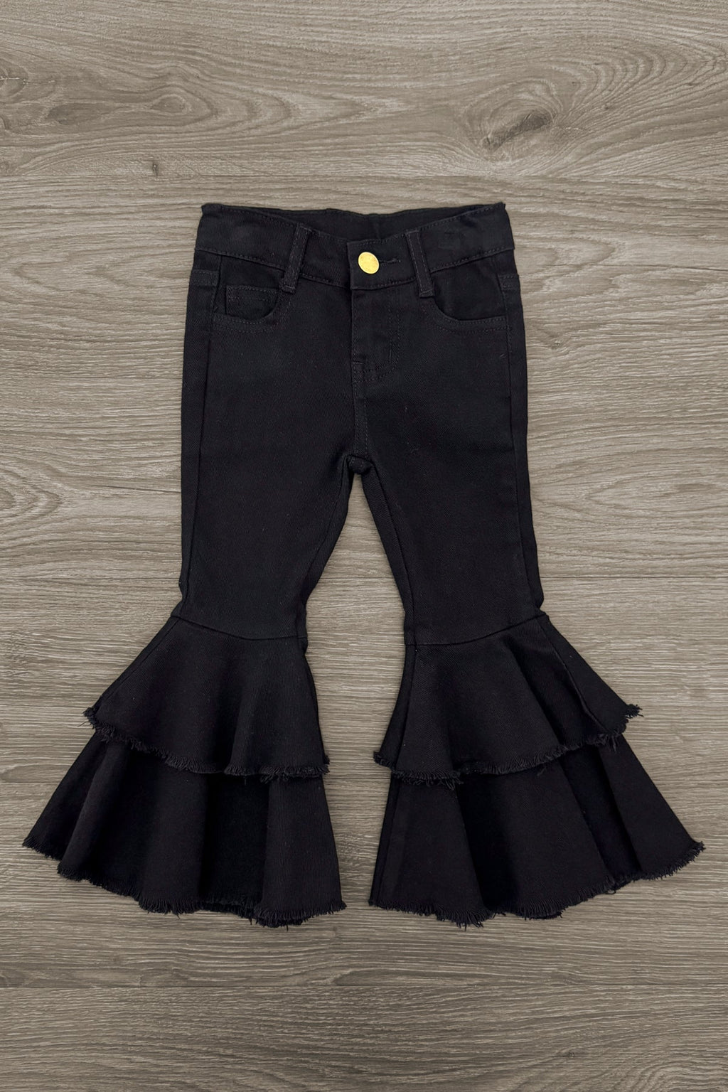 "You Are..." Black Denim Bell Bottom Set