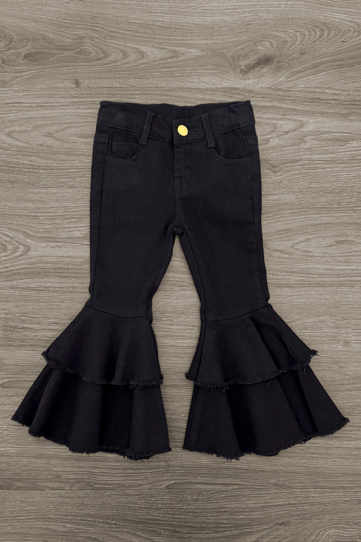 "You Are..." Black Denim Bell Bottom Set