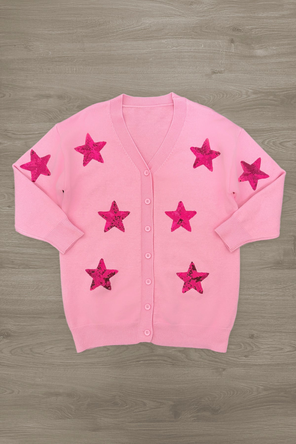 Mom & Me - Pink Sequin Star Cardigan