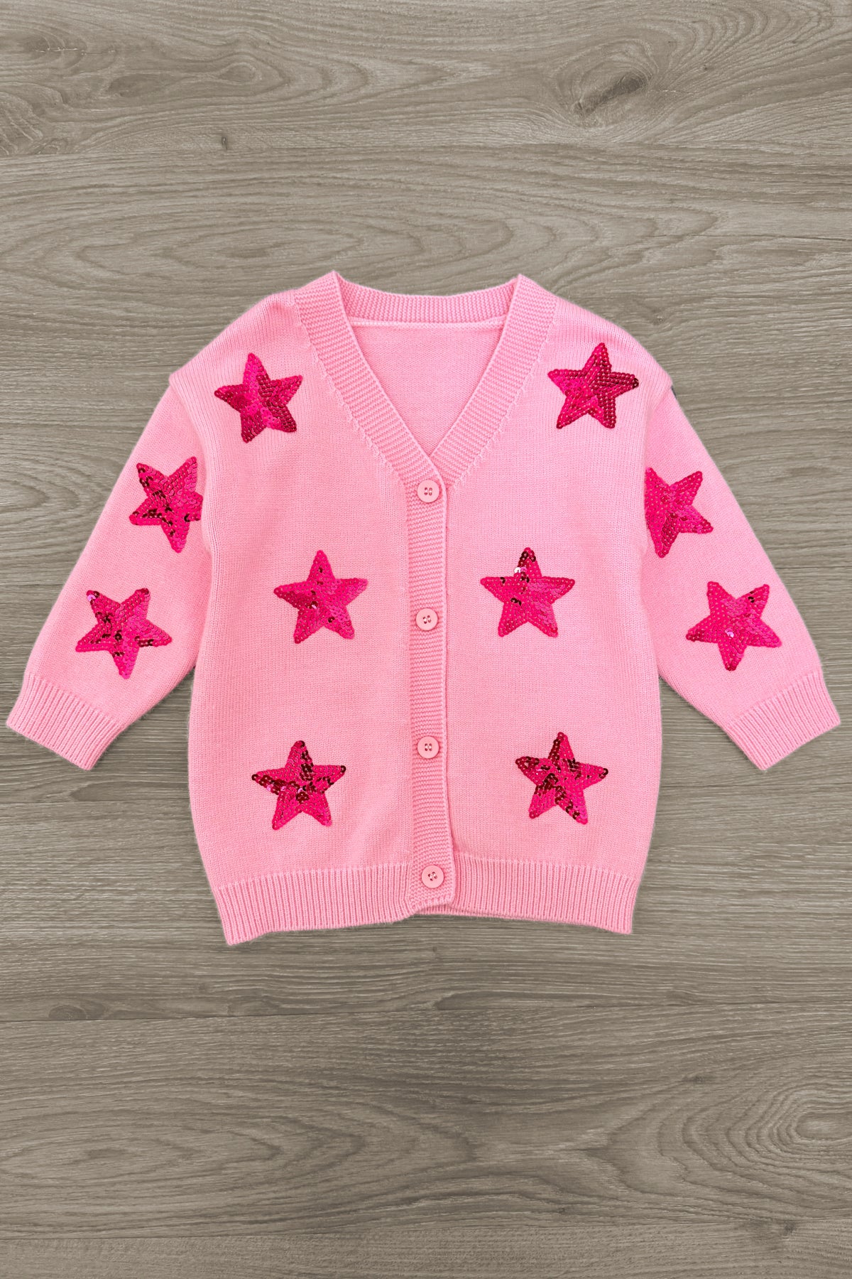 Mom & Me - Pink Sequin Star Cardigan