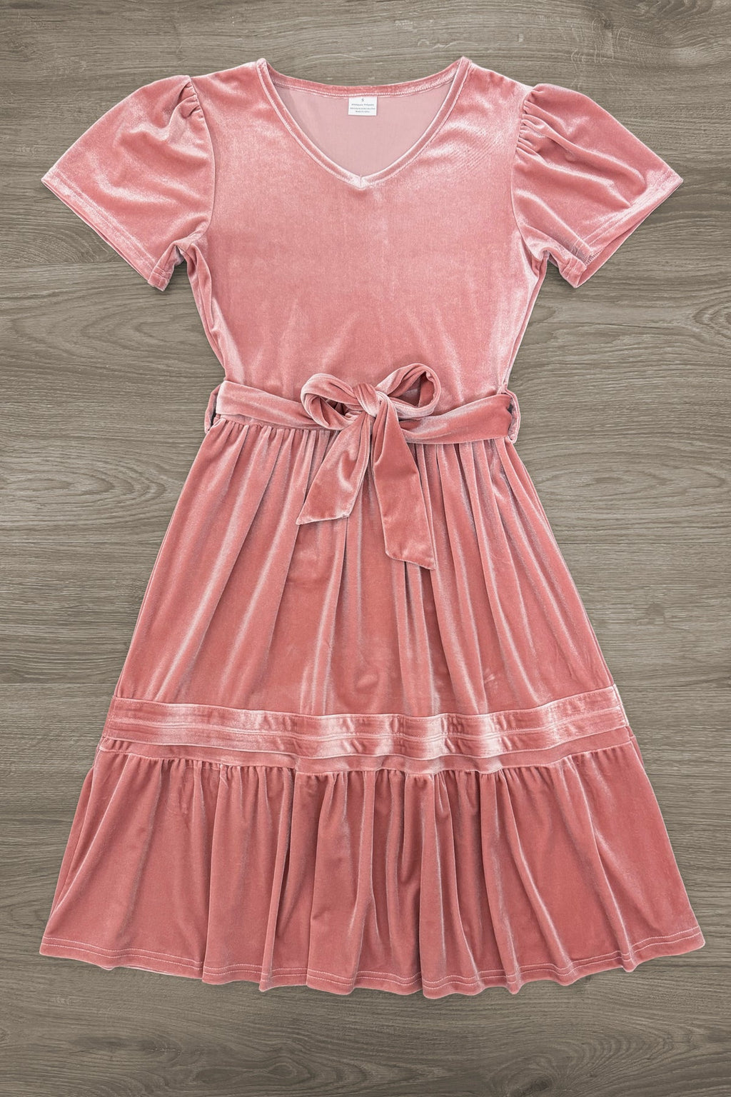 Mom & Me - Blush Pink Velvet Dress