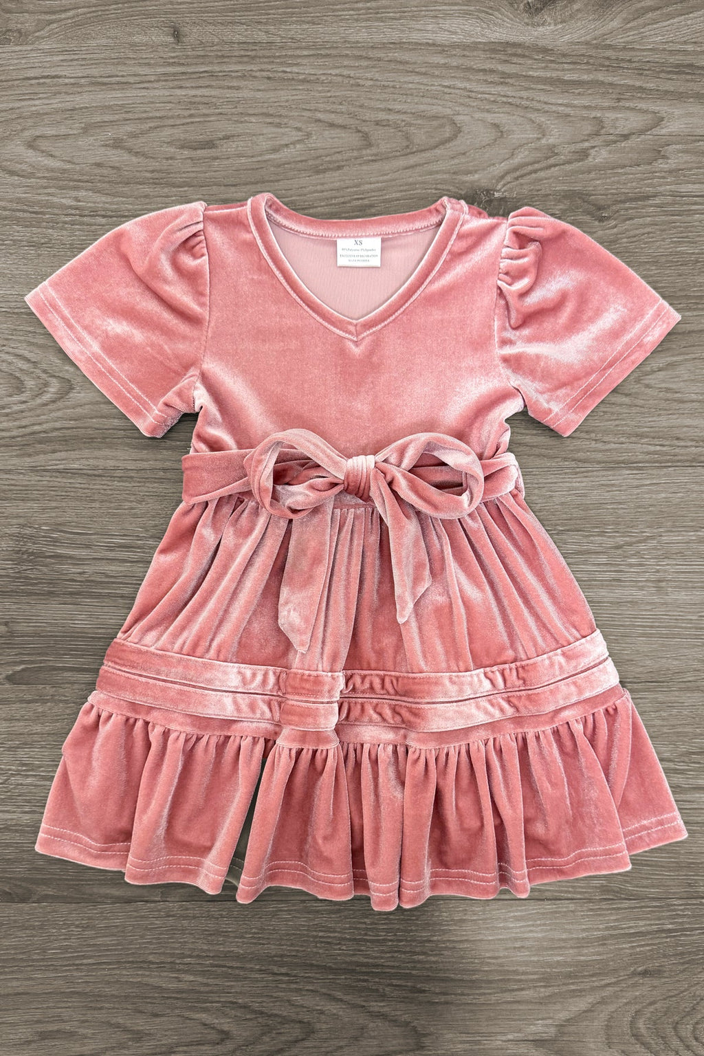 Mom & Me - Blush Pink Velvet Dress