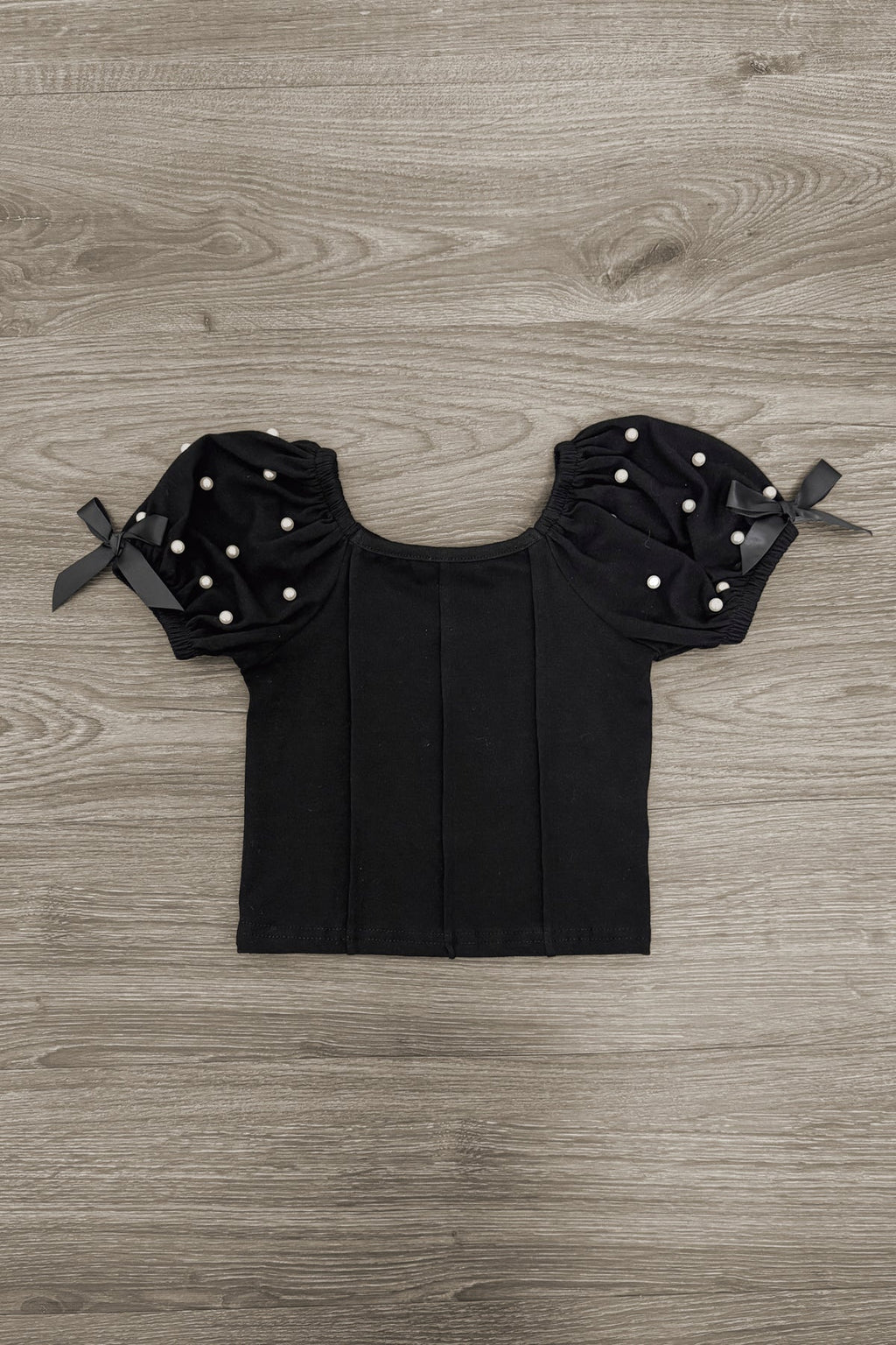 Black & White Pearl Bow Flare Pant Set