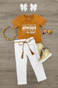 "Always Be Kind" White Denim Pant Set