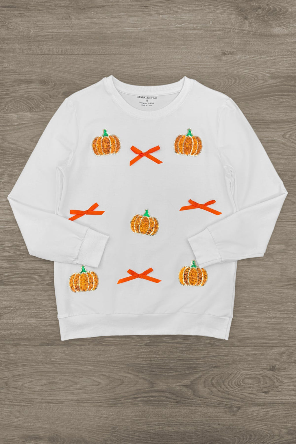Mom & Me - White Sequin Pumpkin Top