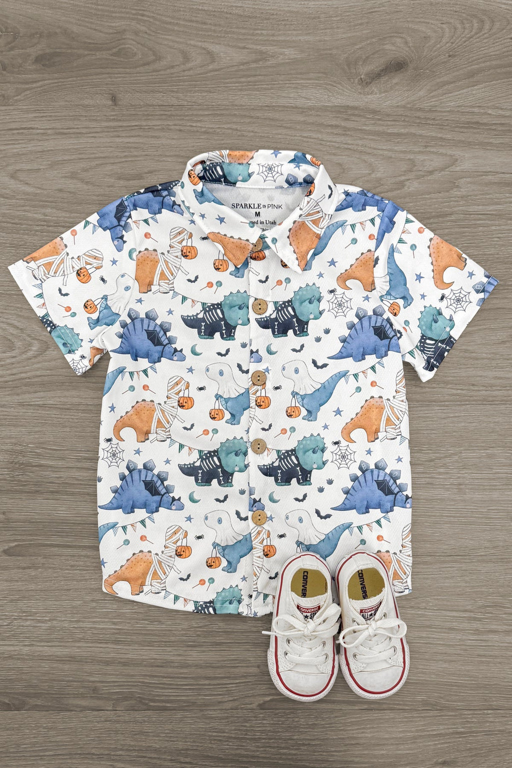 Halloween Dinosaur Button Down Top