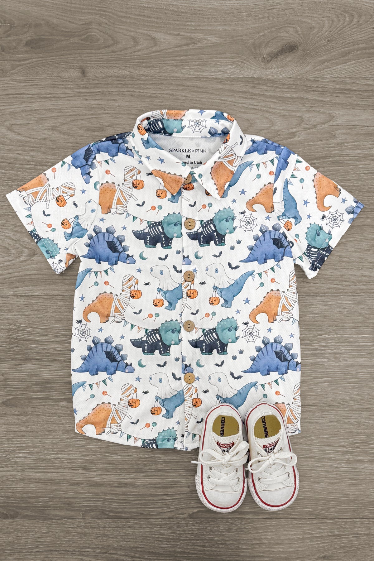 Halloween Dinosaur Button Down Top