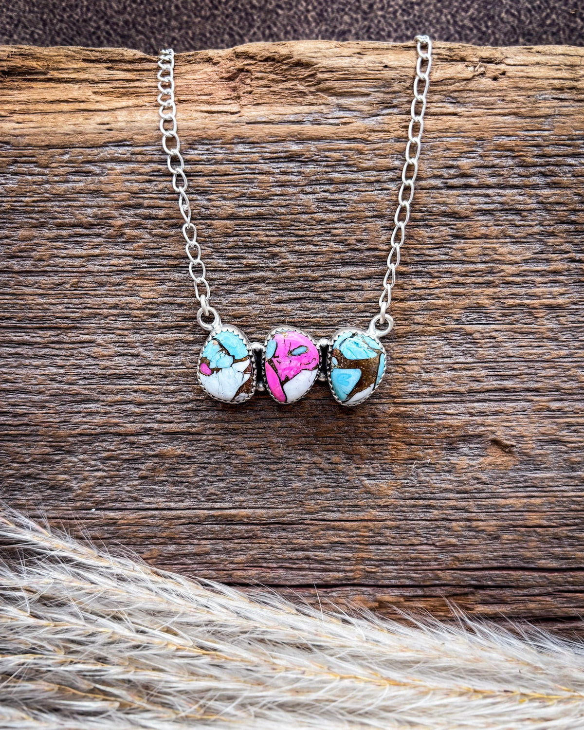 Blush Horizon Cotton Candy Sterling Silver Necklace