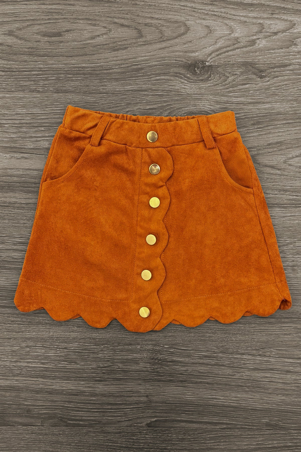 Cream Pumpkin Bow Suede Skirt Set