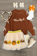"Thankful" Sweater Tutu Skirt Set