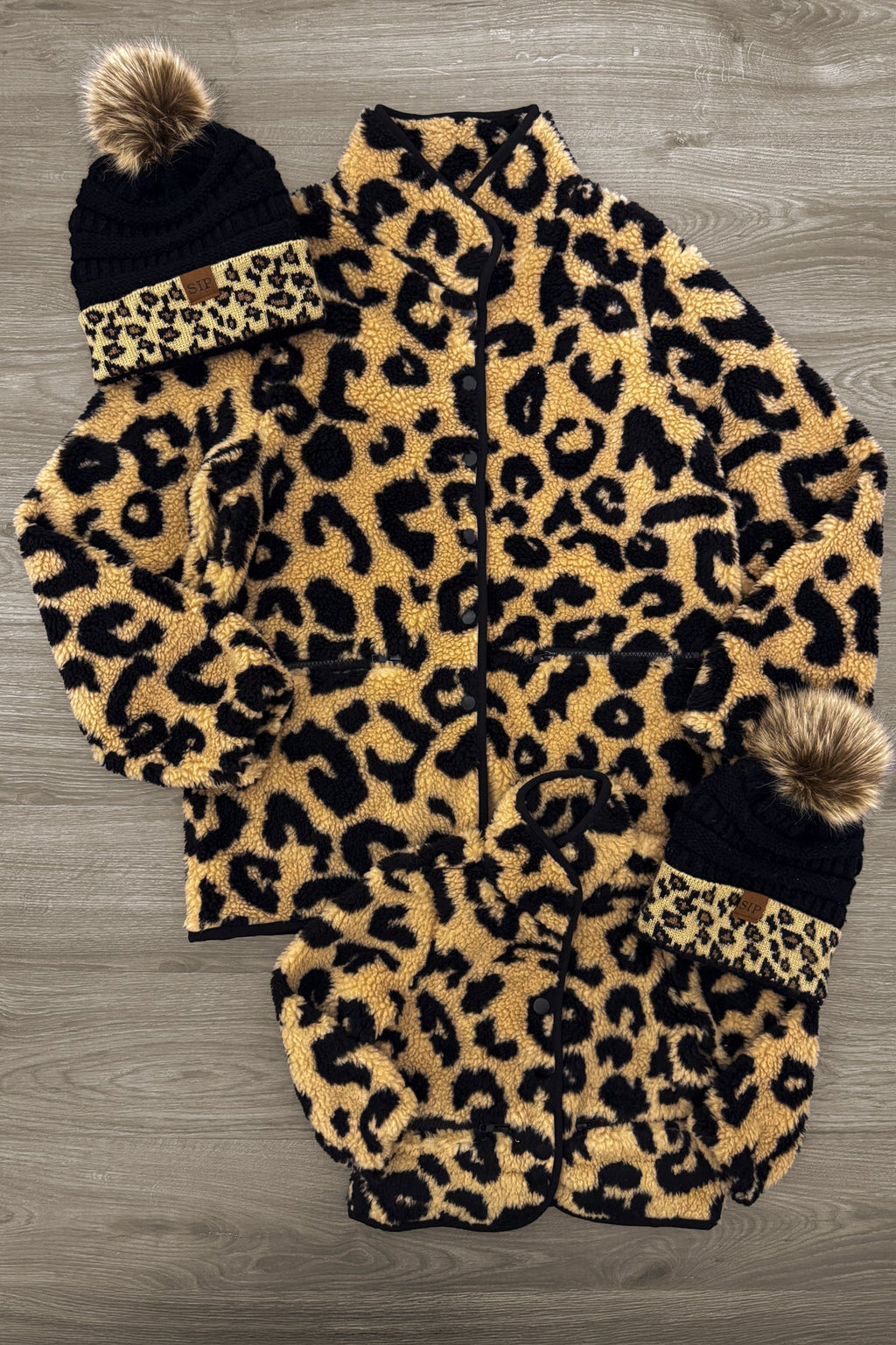 Mom & Me - Cheetah Button Down Sherpa Jacket