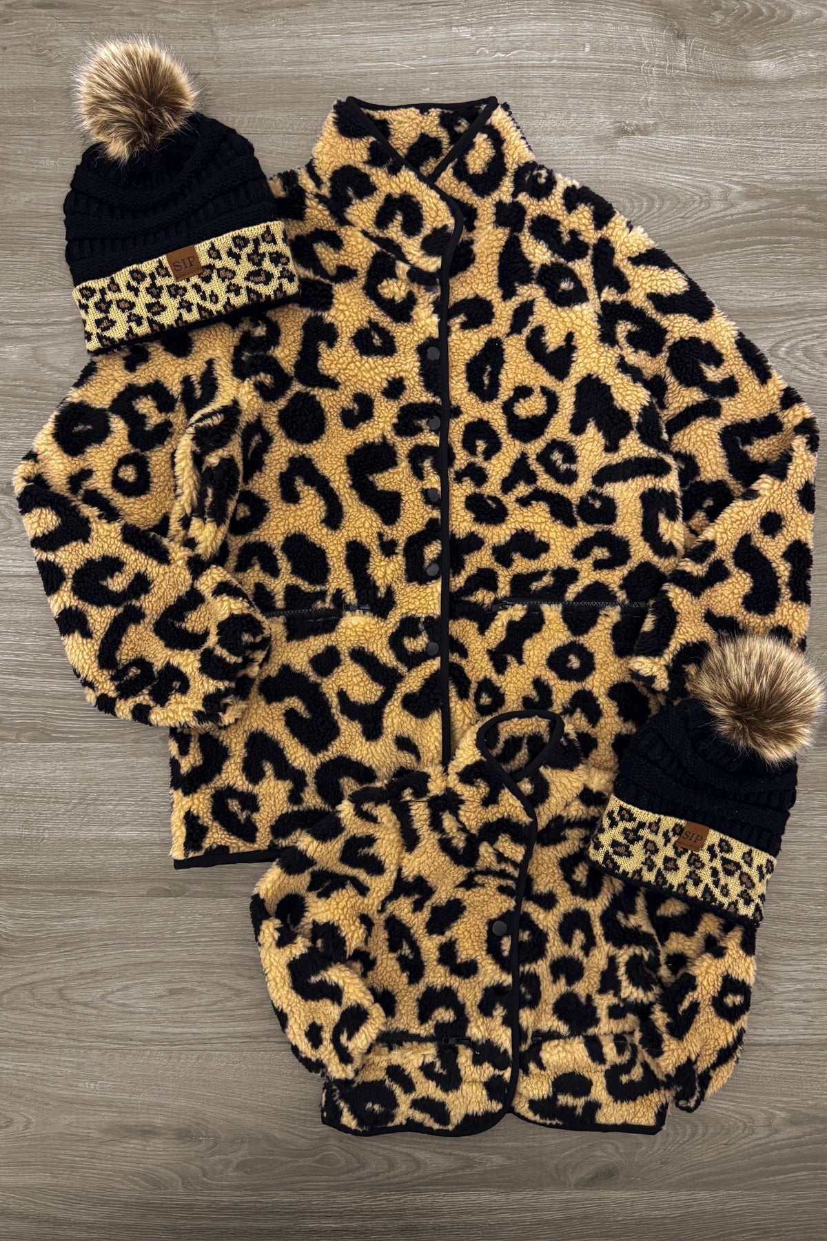 Mom & Me - Cheetah Button Down Sherpa Jacket