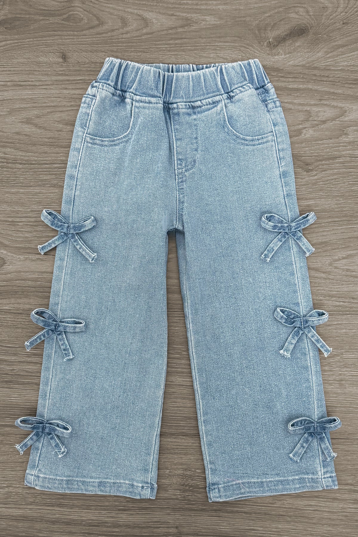 Mom & Me - Gray Bow Knit Sweater & Denim Pant Set