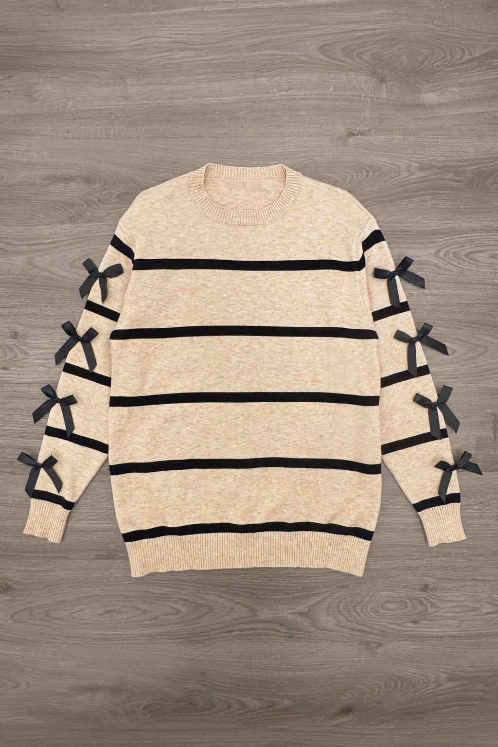 Mom & Me - Striped Bow Sweater & Denim Pant Set
