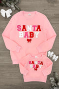 Mom & Me - "Santa Baby" Pink Sweatshirt