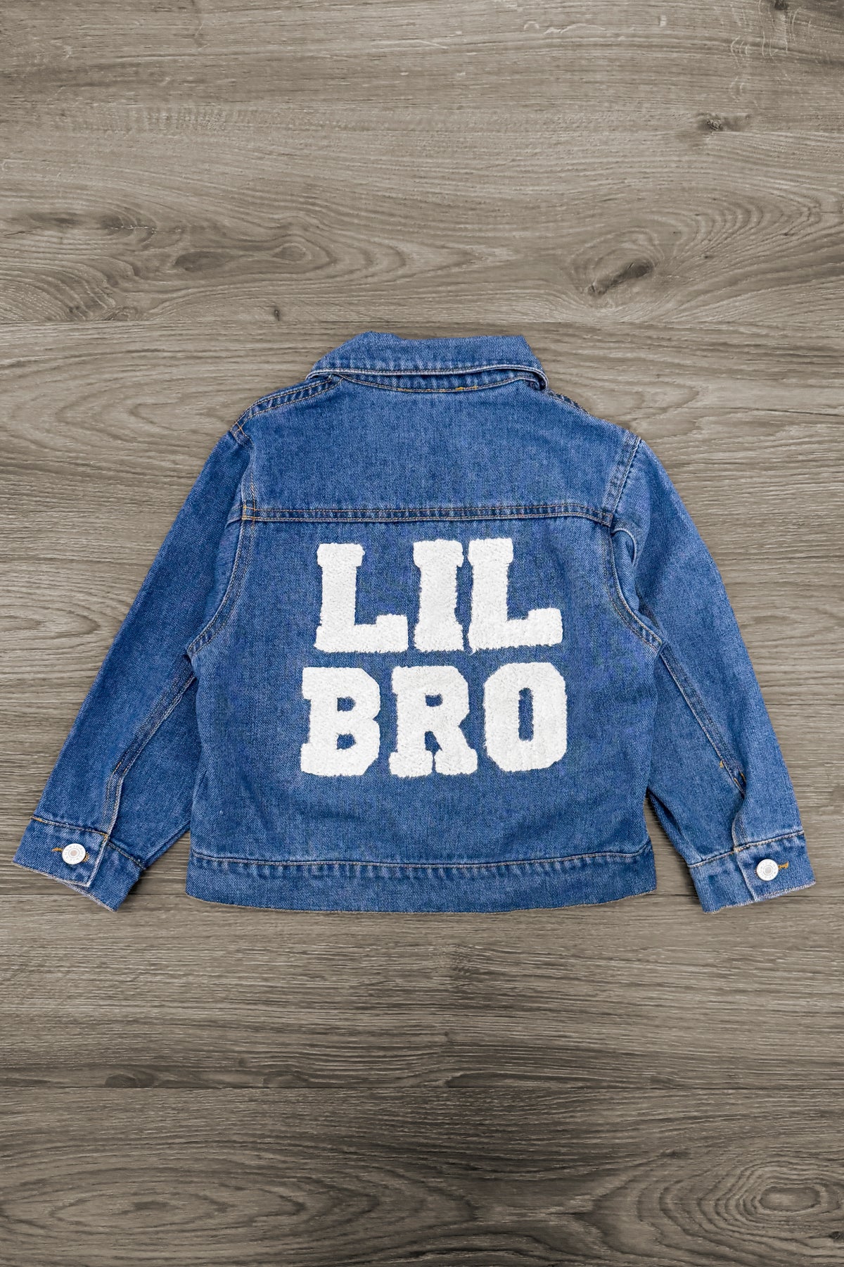 "Big Sis, Lil Sis, Big Bro, Lil Bro" Denim Jacket