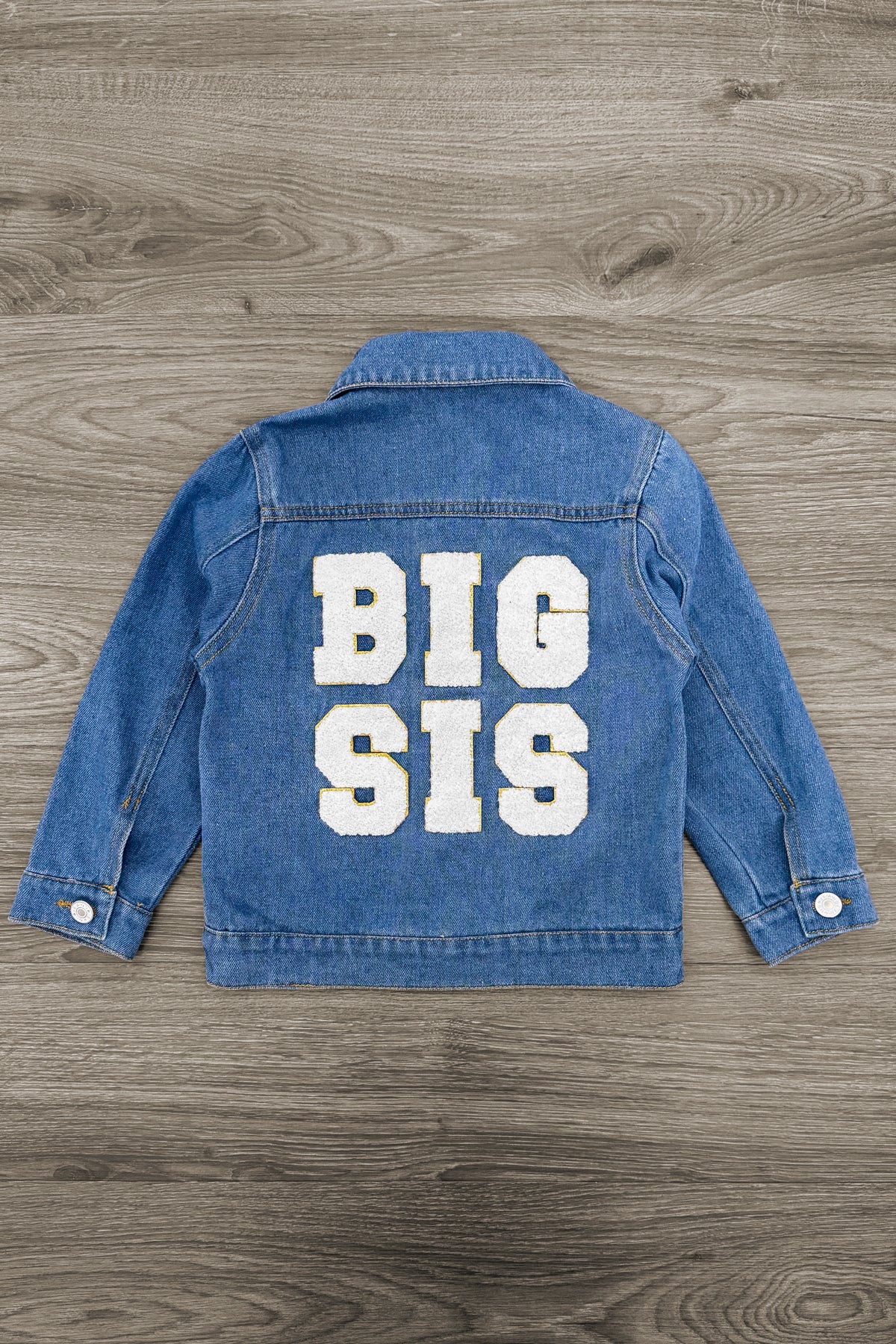 "Big Sis, Lil Sis, Big Bro, Lil Bro" Denim Jacket