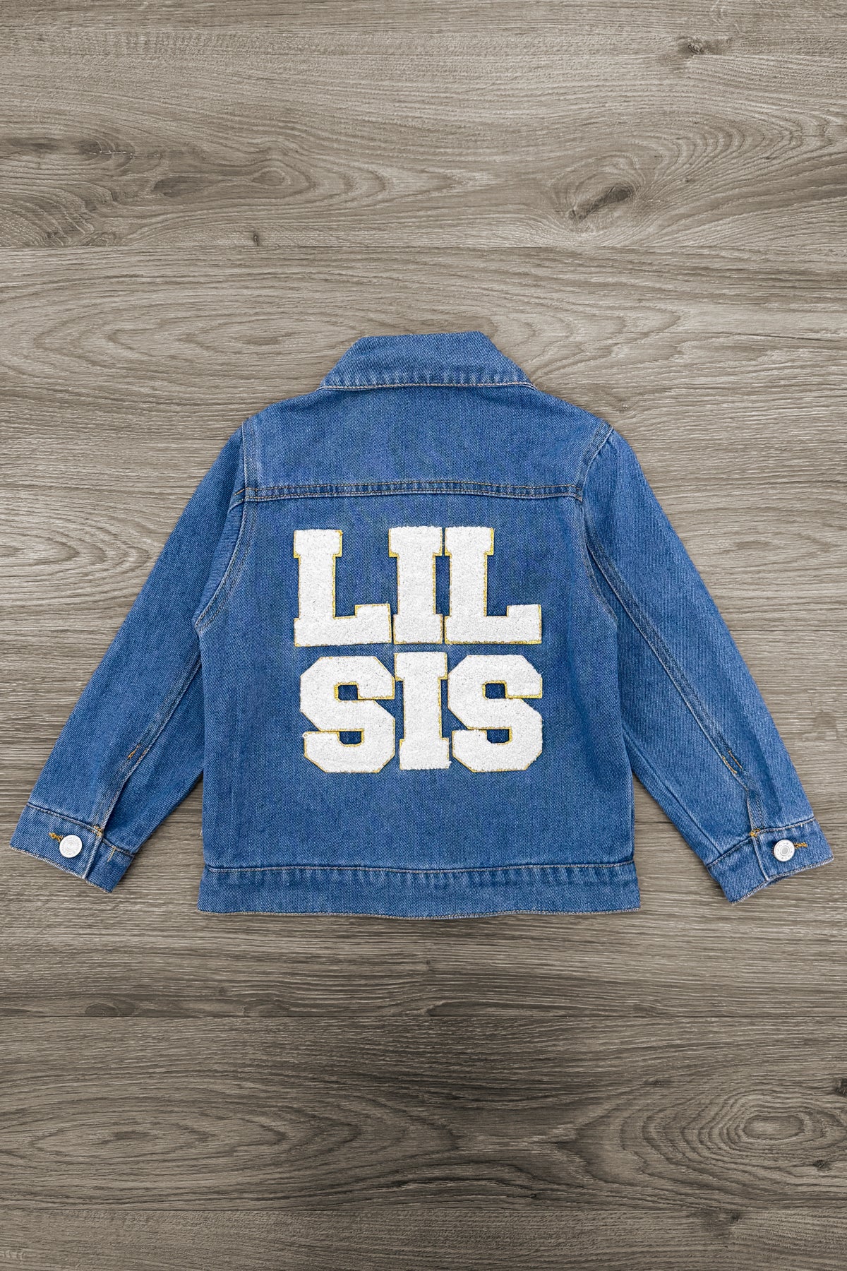 "Big Sis, Lil Sis, Big Bro, Lil Bro" Denim Jacket
