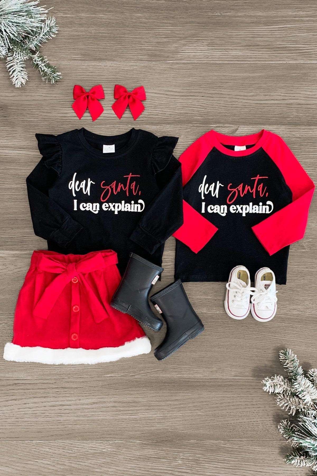 "Dear Santa, I Can Explain" Matching Boy or Girl Set