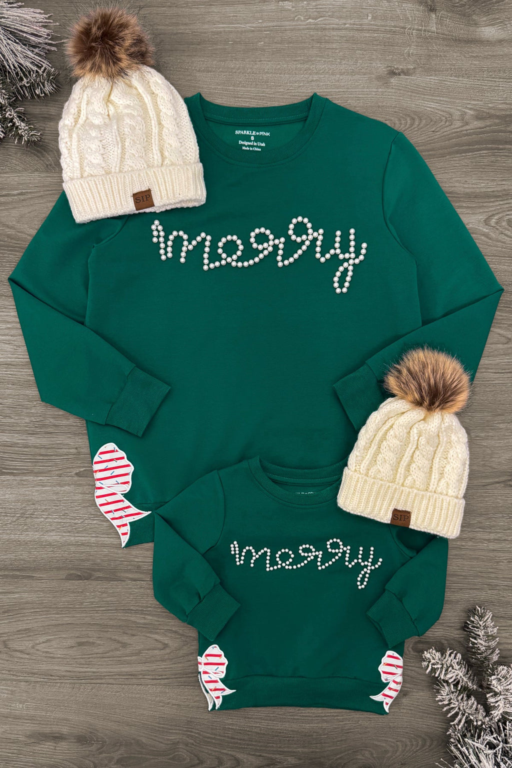 Mom & Me - "Merry" Green Pearl Top