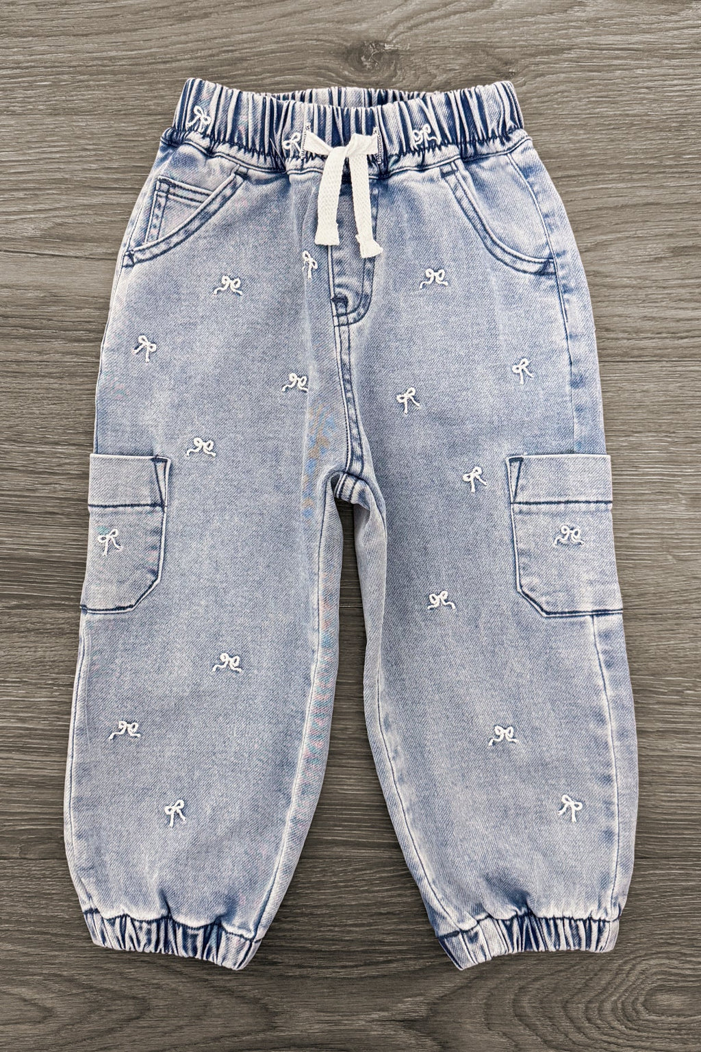 Bow Denim Cargo Pants