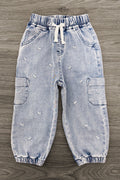 Bow Denim Cargo Pants