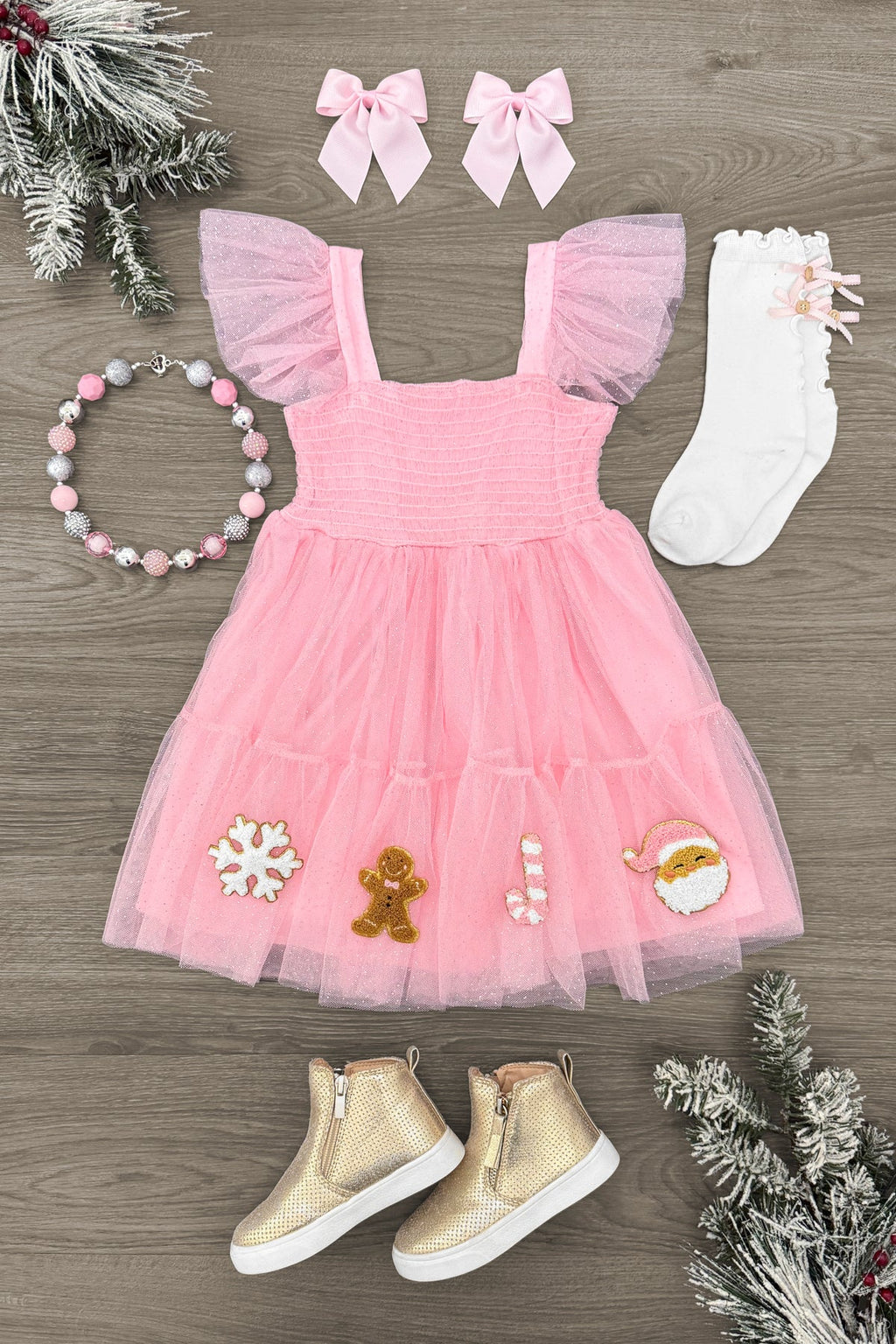 Pink Glitter Christmas Tulle Dress