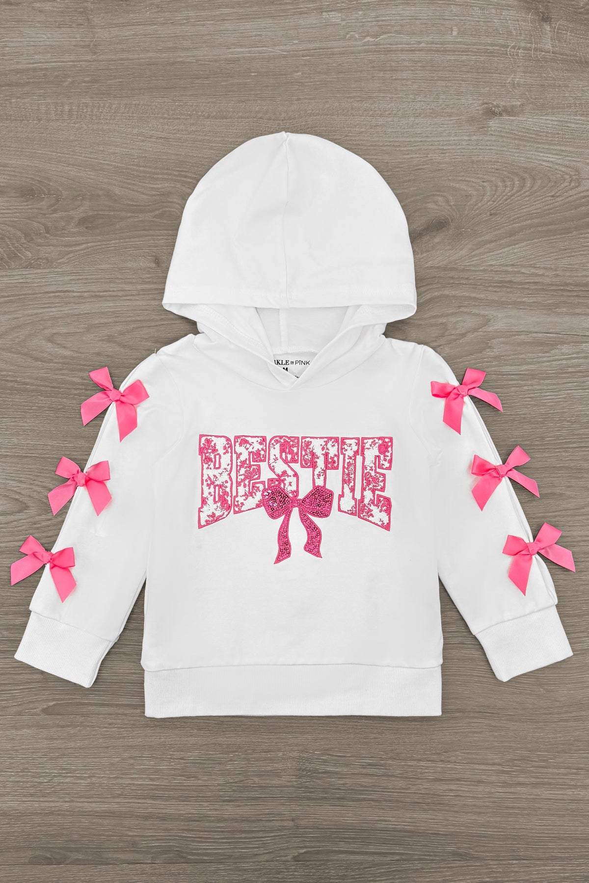 "Bestie" Pink Bow Hoodie