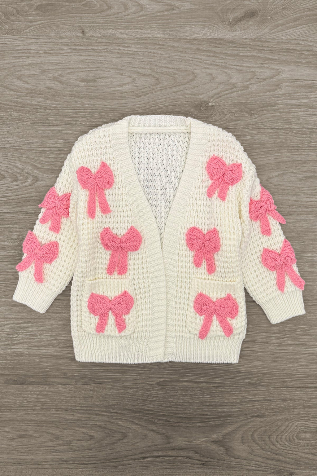 Mom & Me - Cream Knit Bow Cardigan