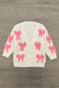 Mom & Me - Cream Knit Bow Cardigan