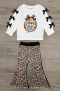 "Happy New Year" Sequin Leopard Flare Set
