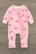 Mom & Me - Pink Cherry Waffle Knit Pajamas