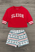 Mom & Me - "Sleigh" Waffle Knit Pajama Set