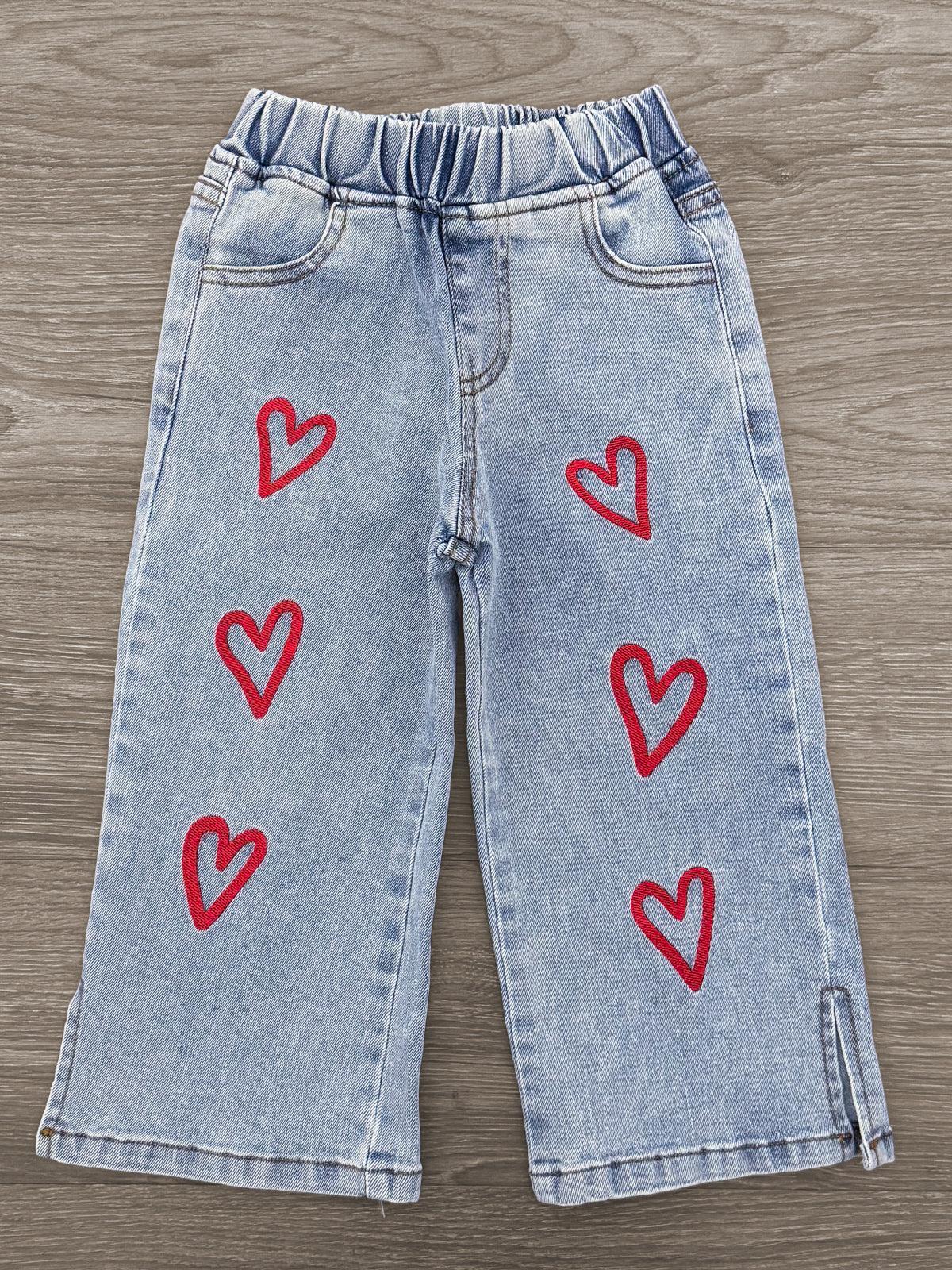 "XOXO" Heart Denim Pant Set