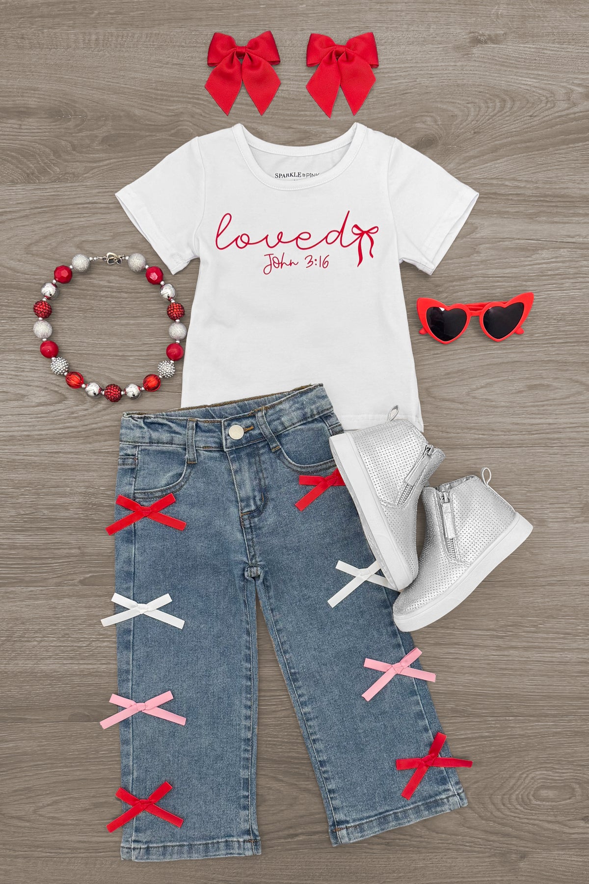 "Loved, John 3:16" Denim Pant Set