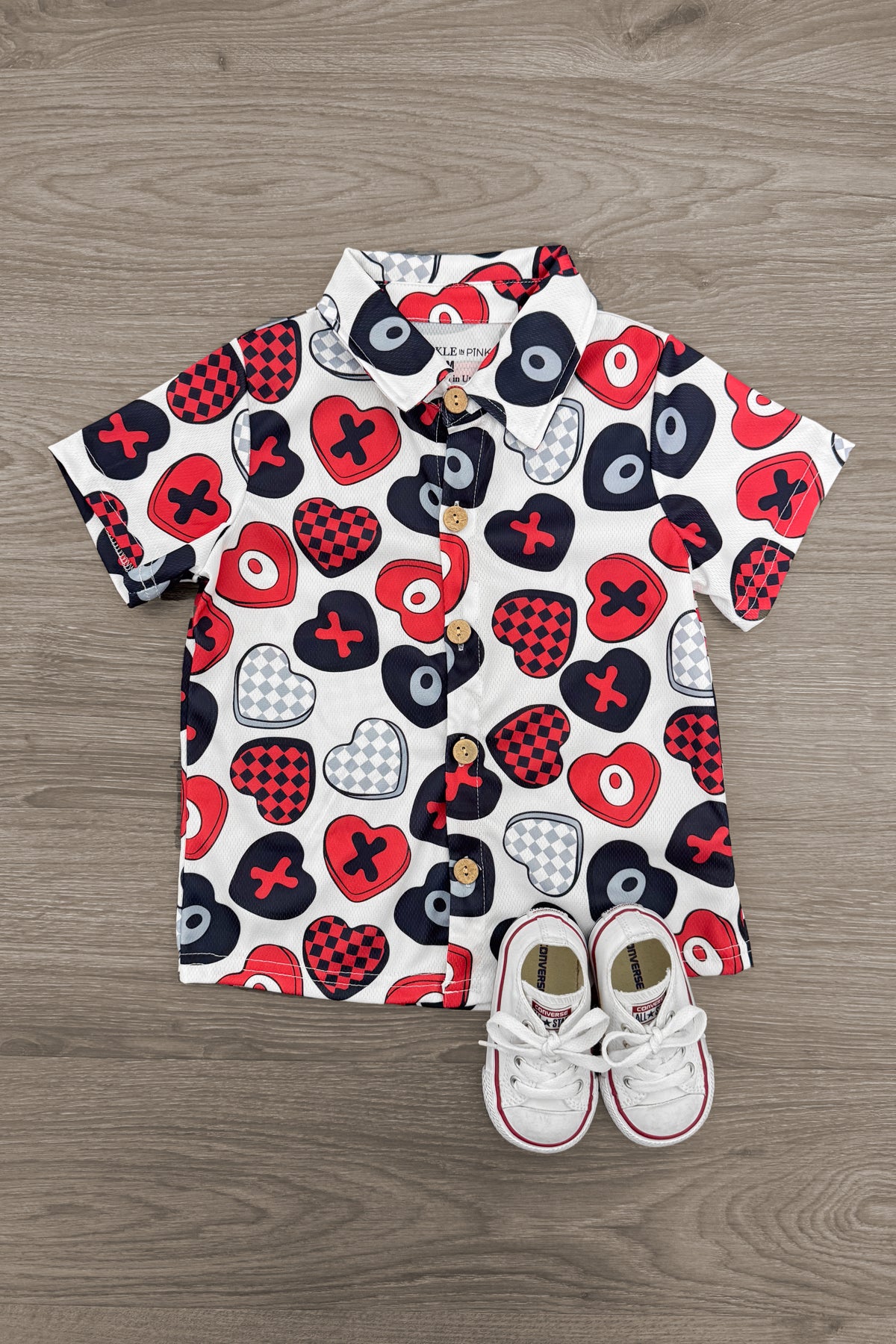 Candy Hearts Button Down Top
