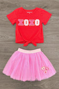 "XOXO" Glitter Tutu Skirt Set