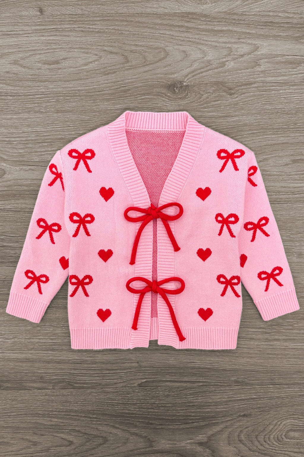 Mom & Me - Pink Heart & Bow Sweater Cardigan