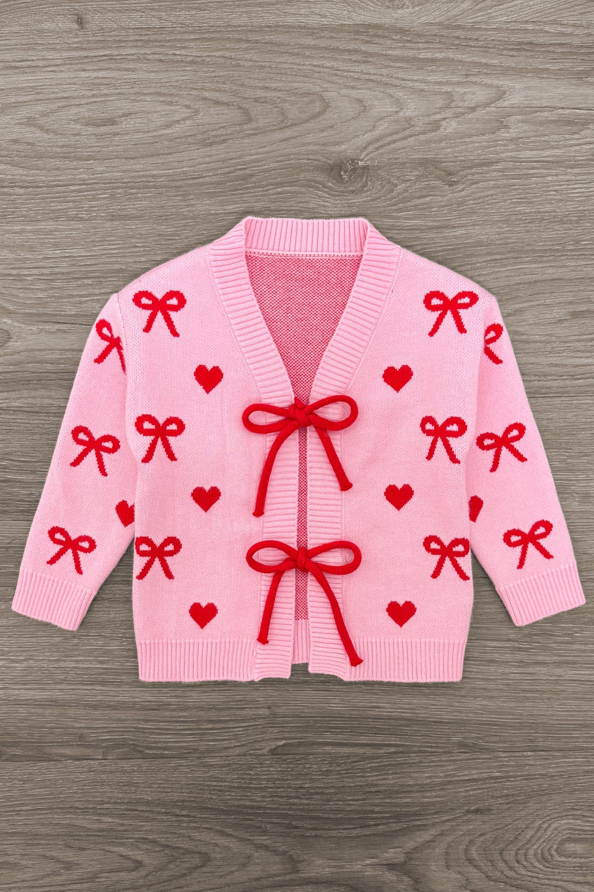 Mom & Me - Pink Heart & Bow Sweater Cardigan