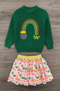 Lucky Rainbow Sweater Skirt Set