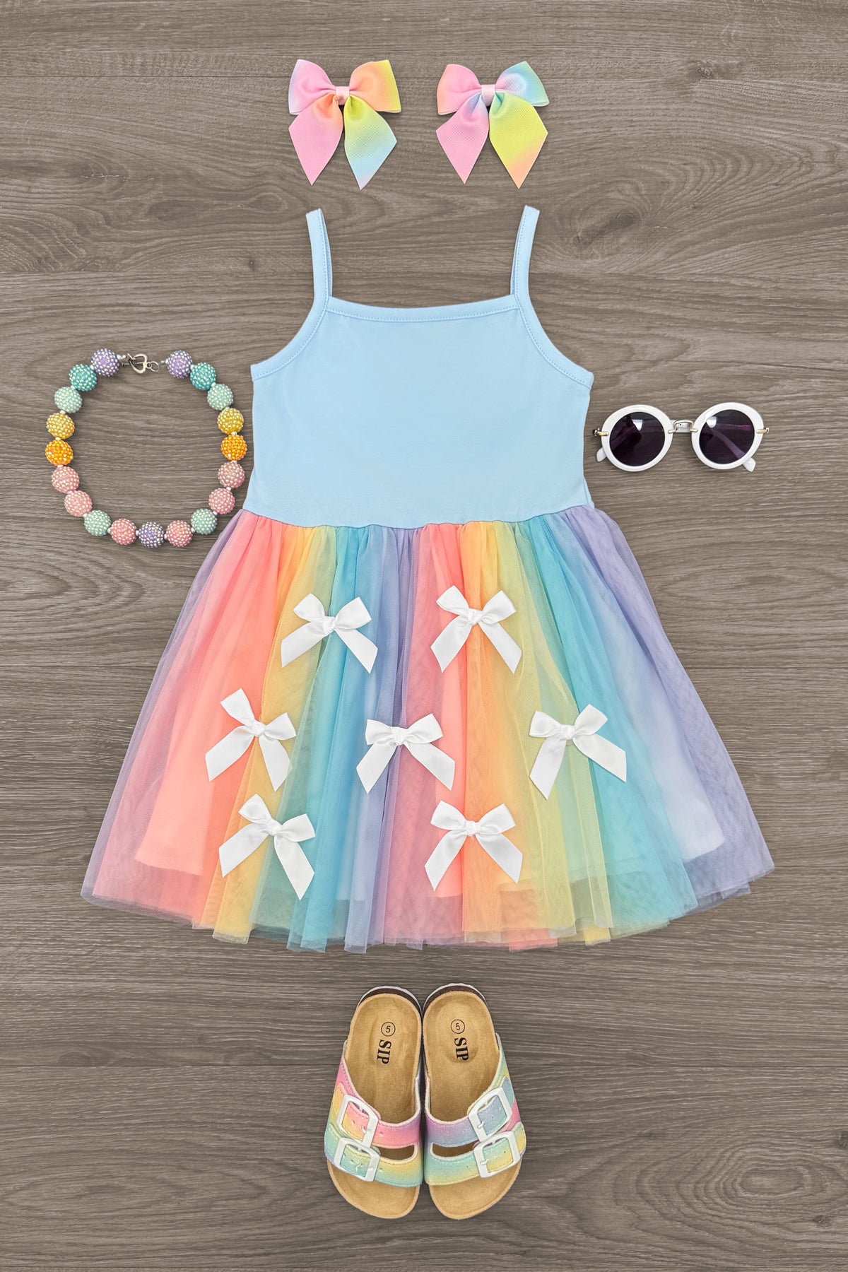 Pastel Rainbow Tulle Dress
