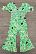 "Lucky" Green Bell Bottom Jumpsuit