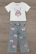 Bunny & Bows Sequin Denim Pant Set