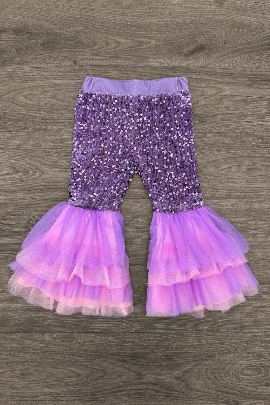 Floral Knit Bunny Sequin Bell Bottom Set