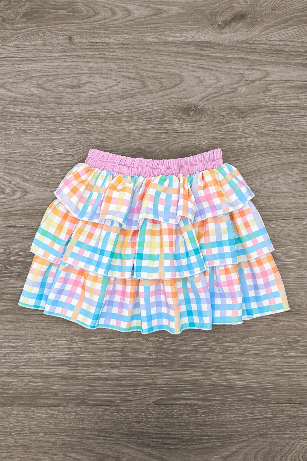 "Hip Hop" Rainbow Plaid Skirt Set