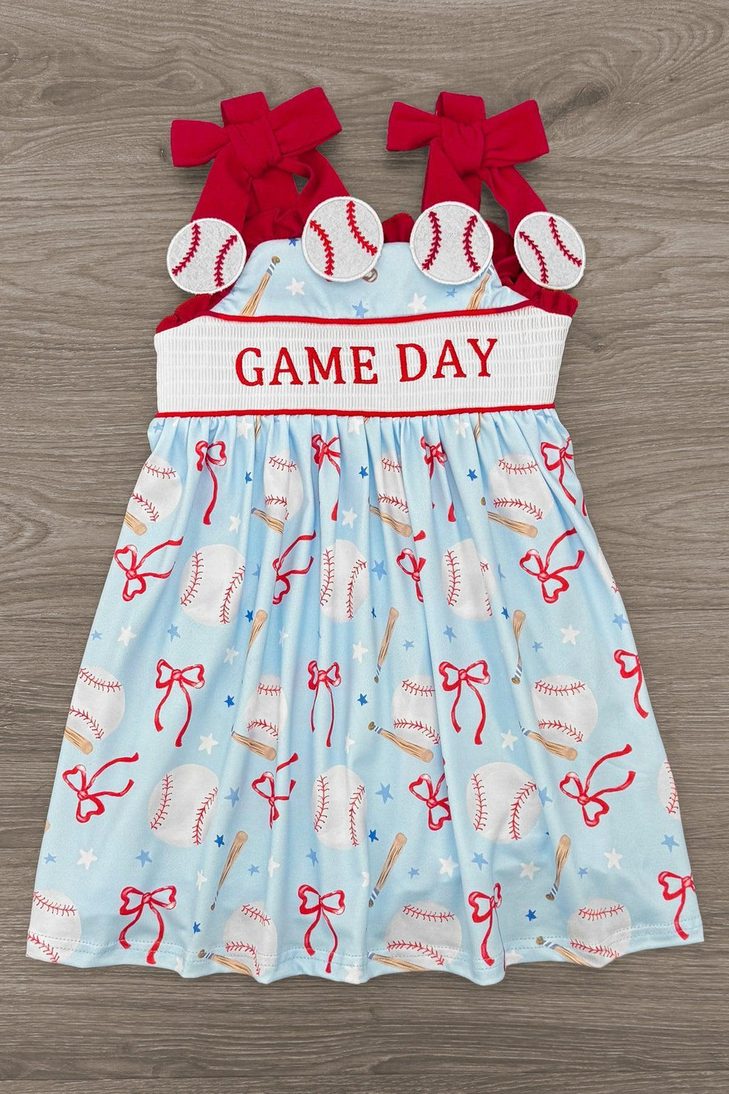 "Game Day" Baseball & Bows Dress