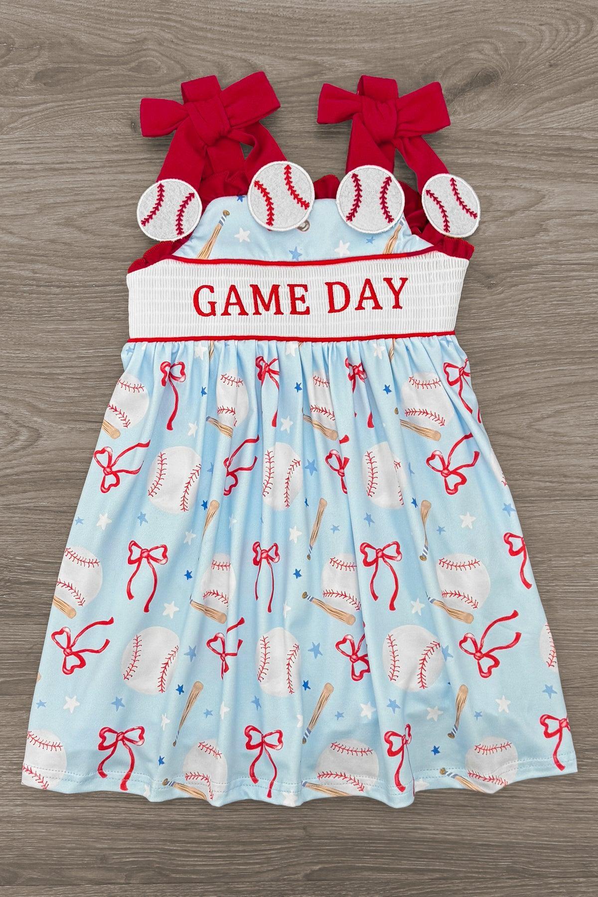 "Game Day" Baseball & Bows Dress
