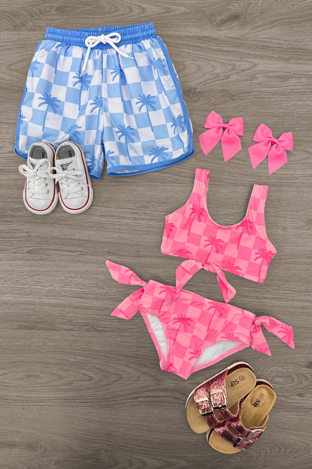 Checkered Palm Tree Swimsuit - Boy Or Girl!