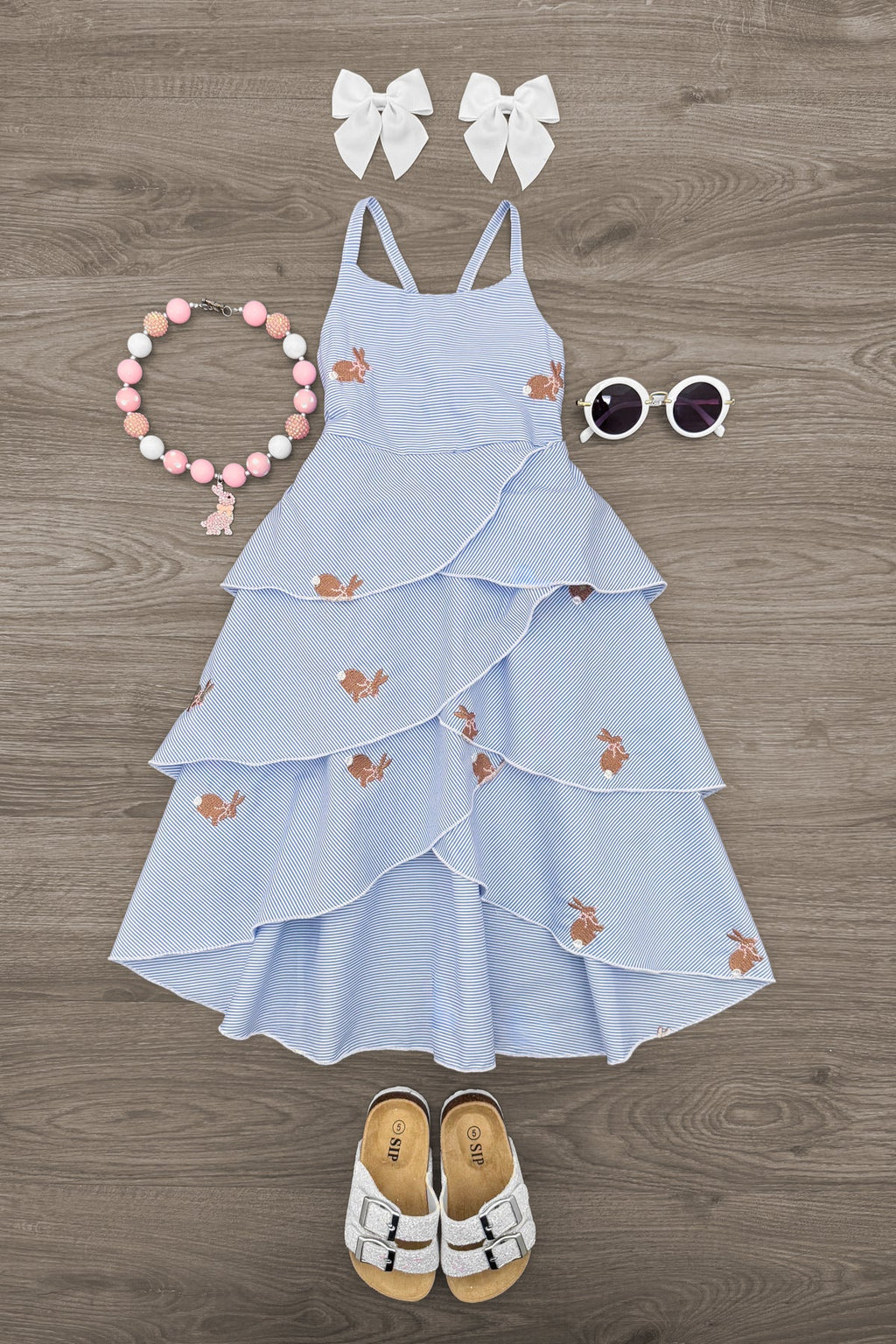 Blue Stripe Bunny Tank Dress
