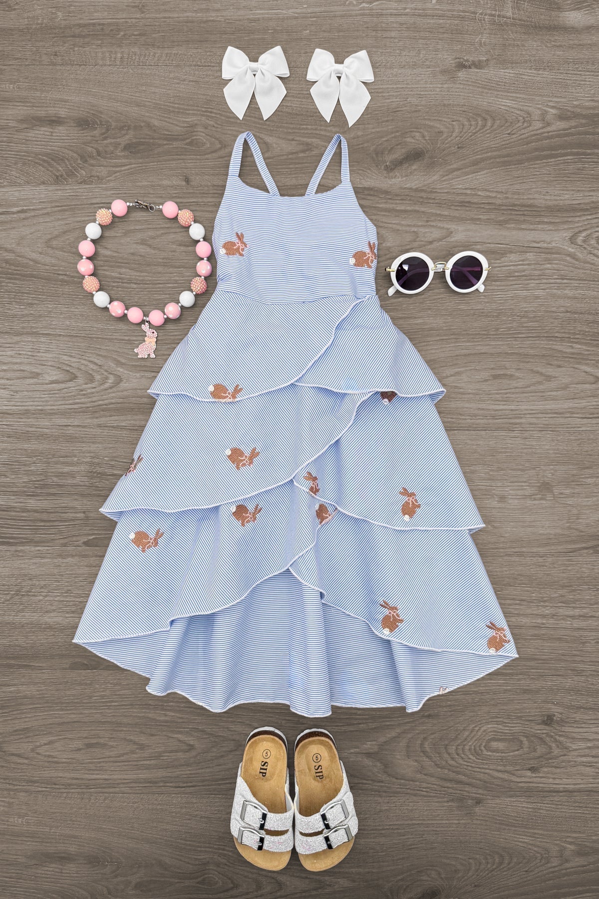 Blue Stripe Bunny Tank Dress